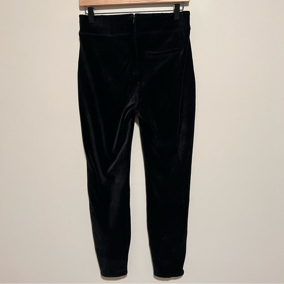 J.Crew Black Italian Stretch Velvet Leggings Mario Bellucci Size MP - Picture 3 of 12